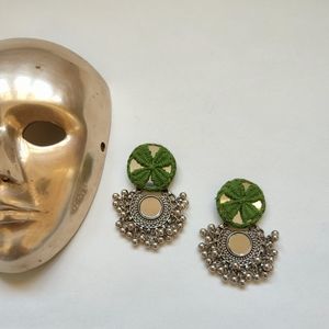 Mirror Embroidery Earrings